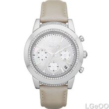 Dkny Women's Beige Leather Quartz Watch With Silver Dial Ny8585