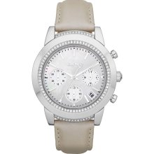 DKNY Women's NY8585 Beige Leather Quartz Watch with Silver Dial
