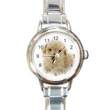 Dog Round Italian Charm Watch 14