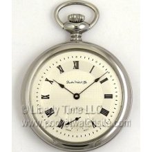 Dueber Watch Co Swiss Wind Up Pocket Watch Polished Chrome RN