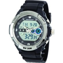 Dunlop Men's Quartz Watch With Lcd Dial Analogue Digital Display And Black Plastic Strap Dun-222-G01