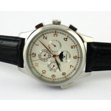 E528,parnis 44mm White Dial Automatic Watch
