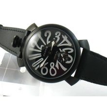 E631,parnis 48mm Pvd Case Black Dial Hand Winding Watch