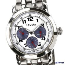 Eberle W/ Seiko Quartz Mens Luxury Ss Watch Colin White 3 Subdial
