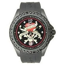 Ed Hardy Techno Black Dial Unisex Watch Te-bk