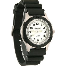 Eddie Bauer Sports Mens 39MM Black Bezel Rubber Strap Quartz Watch