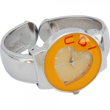 Elegant Alloy Analog Heart-shaped Style Women Round Case Bracelet Wrist Watch Y