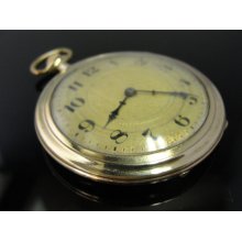 Elgin Record Swiss Gold Face with Metallic Blue Hands Men's Pocket Watch