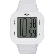 Everlast 33-504 Unisex Digital Watch With Lcd Dial Digital Display And White Plastic Or Pu Strap Ev-504-002