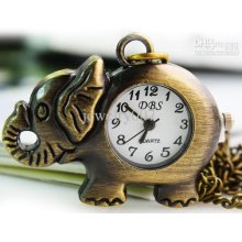 Evxlhb (7) Wholesale Jewelry Vintage Elephant Pocket Watch Necklace