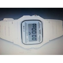 F-91w White/pink/purple/green Digital Watch