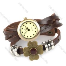 Fashion 9color Classic Elegant Leather Strap Numberless Dial Quartz Woman Watch