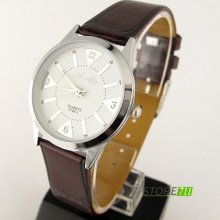 Fashion Classic Analog Synthetic Leather Strap Wrist Quartz Watch Women