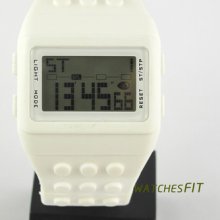 Fashion Gift White Rubber Band Date Led Digital Boys Girls Wrist Watch