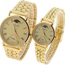 Fashion Hot Luxury Gold Charm Men's Ladies Quartz Watch Gift B007-1 Gold