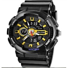 Fashion Multifunction Dual Time Waterproof Men Women Kids Sport Watch D33