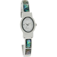 Fashion Quartz Ladies Multi-Color Abolone Shell Cuff Bracelet Watch GEN566