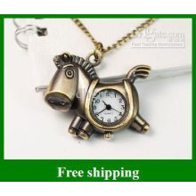 Fashion Retro Pocket Watch Lovely Colt Men Sports Necklace Watches G