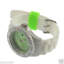 Fashion Silicone Rubber Quartz Jelly Gel Sport Wrist Watch Unisex Calendar Gift