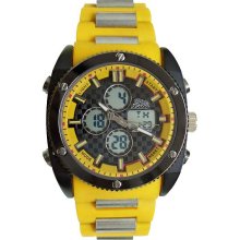 Fashion Watches Mens Yellow Multifunction Dual-Time Watch Fashion Watches Mens Yellow Multifunction Dual-Time Watch