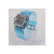Fashion Waterproof Digital Silicone Display LED Electronic Sport Wrist Watch Blue