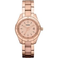 Fossil Es3019 Ladies Stella Mini Rose Gold Plated Stainless Steel Watch