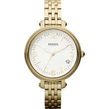 Fossil Heather White Dial Gold-tone Ladies Watch ES3181