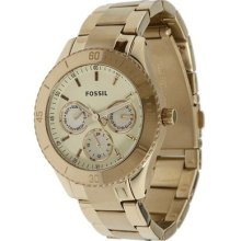 Fossil Ladies Es2820 Gold Tone Multi-function Bold Watch In Stock