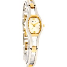 Fossil Relic Womens Two-tone Silver, Gold Petite Bangle Bracelet Watch Zr33580