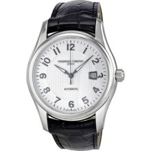 Frederique Constant Runabout Automatic Silver Dial Black Leather Mens Watch