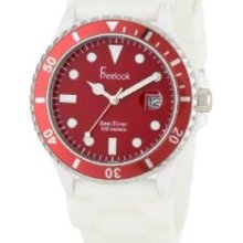 Freelook Men's HA1433-2H Sea Diver Jelly White Silicone Band with Red