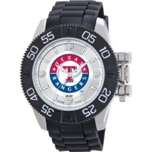 Game Time Black Mlb-Bea-Tex Men'S Mlb-Bea-Tex Beast Texas Rangers Round Analog Watch