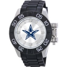 Game Time Watch, Mens Dallas Cowboys Black Polyurethane Strap 47mm Nfl