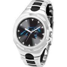 Game Time Watch, Mens Carolina Panthers Black Rubber and Stainless Ste