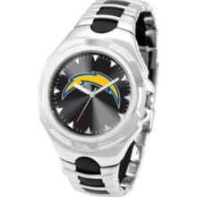 Game Time Watch, Mens San Diego Chargers Black Rubber and Stainless St
