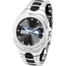 Game Time Watch, Mens Seattle Seahawks Black Rubber and Stainless Stee