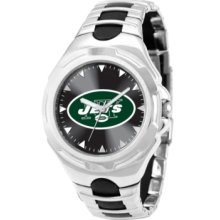Game Time Watch, Mens New York Jets Black Rubber and Stainless Steel B