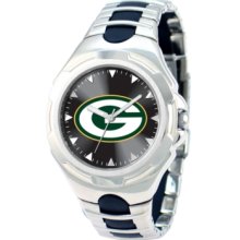 Game Time Watch, Mens Green Bay Packers Black Rubber and Stainless Ste