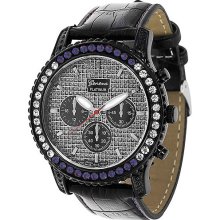 Geneva Platinum Women's Rhinestone Decorative Chronograph Watch