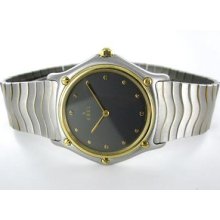 Gents Ebel Classic Wave Design 24kt Yellow Gold Plated And Stainless Steel Watch