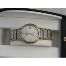 Gent's Vintage 2-tone Movado Silver Dial Swiss Quartz Watch
