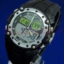 Genuine Ohsen Mens Day Date Digital Dual Time Alarm Waterproof Sport Gift Watch