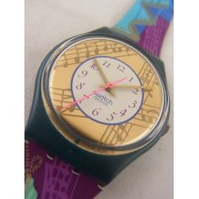 Gg119 Swatch 1992 Palco Melody Note Authentic In Box