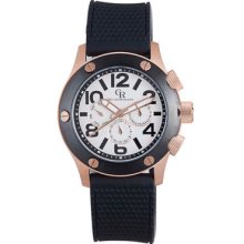 Giulio Romano Watches Men's Piemonte Silver-Tone Dial Black Silicone B