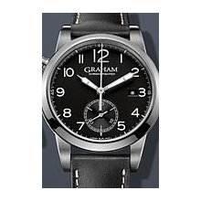 Graham Chronofighter 1695 42mm Watch - Black Dial, Black Leather Strap 2CXAS.B01A Chronograph Sale Authentic