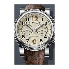 Graham Silverstone Vintage 30 47 mm Watch - , Brown Leather Strap 2BLFS.W06A Sale Authentic