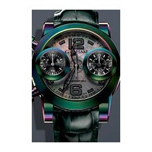 Graham Swordfish Booster Iris 48 mm Watch - Black Mother of Pearl, Green Crocodile Strap 2SWBB.B39L Sale Authentic