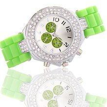 Green Stylish Silicone Gel Watch Unisex Jelly Candy Wrist Watch