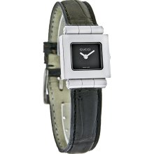 Gucci 600 Series Ladies Black-Brown Leather Band Swiss Quartz Watch