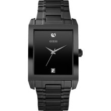 GUESS Diamond Accent Black Ion Plated Stainless Steel Mens Watch U12557G1